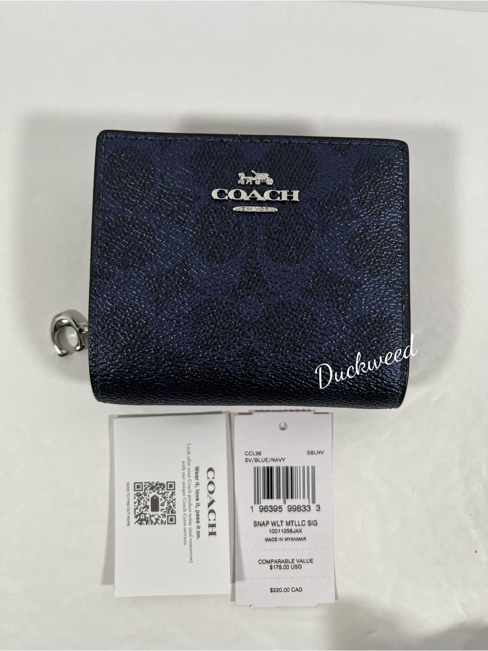 NWT Coach Snap WalletIn Signature Canvas